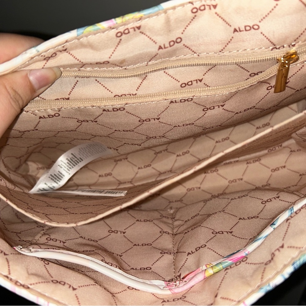 ALDO Quilted Floral Shoulder Bag - Cream and Pink - Picture 4 of 4